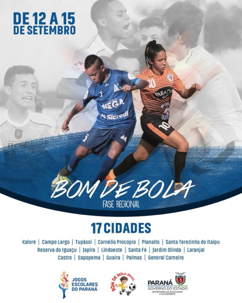 Fase regional dos Jogos Escolares Bom de Bola começa nesta quinta