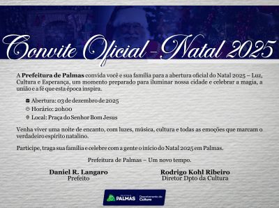 Palmas lança oficialmente a Programação do Natal 2025 – Luz, Cultura e Esperança