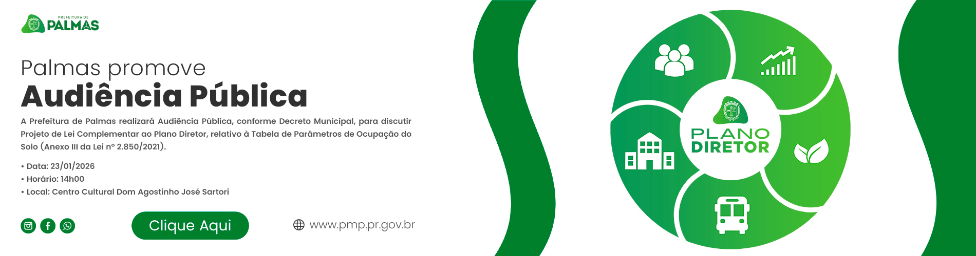Prefeitura de Palmas convoca audiência pública para discutir alterações no Plano Diretor
