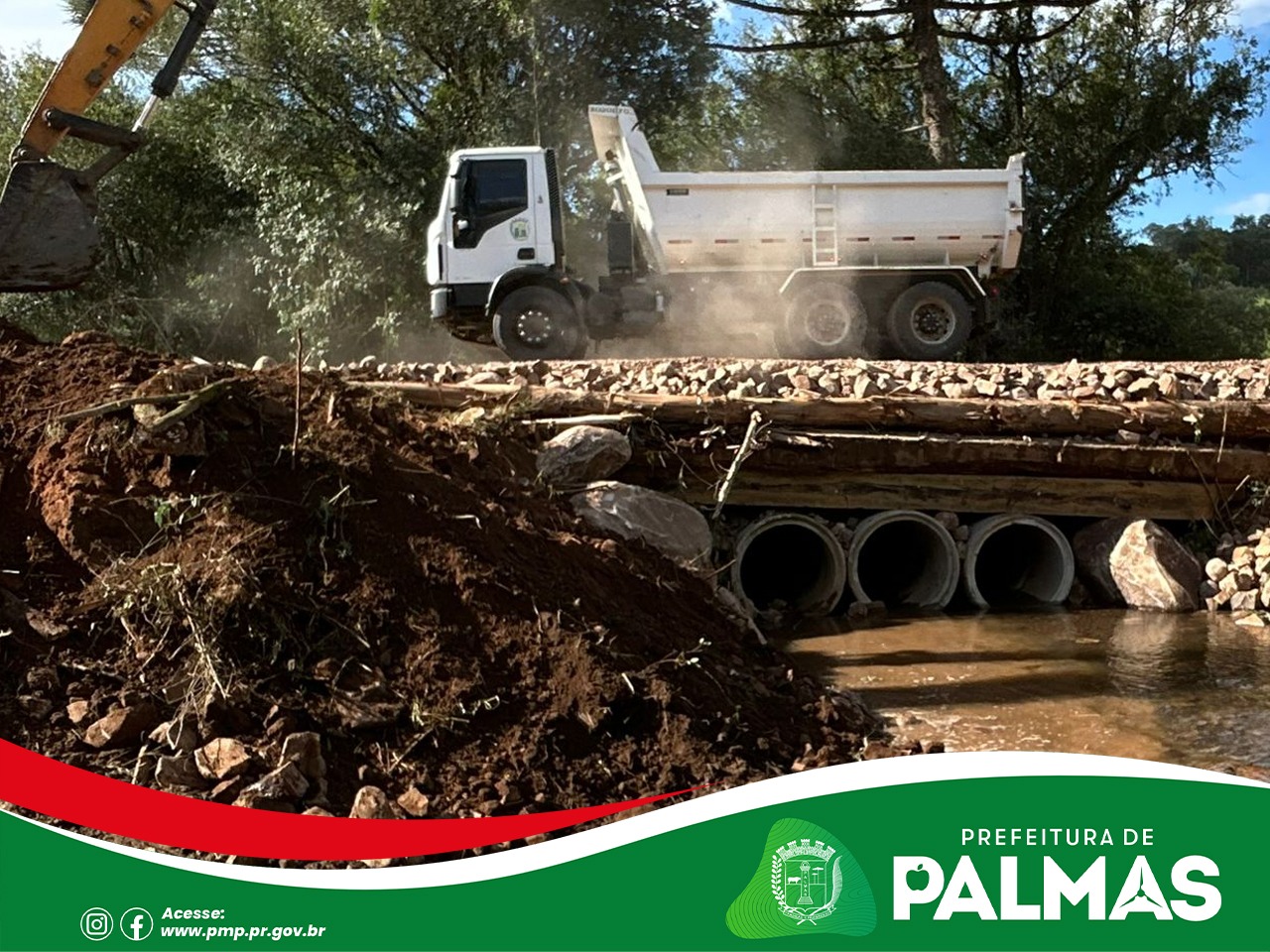 Prefeitura substitui ponte antiga na Estrada do Fundo Grande e garante mais segurança para moradores e produtores