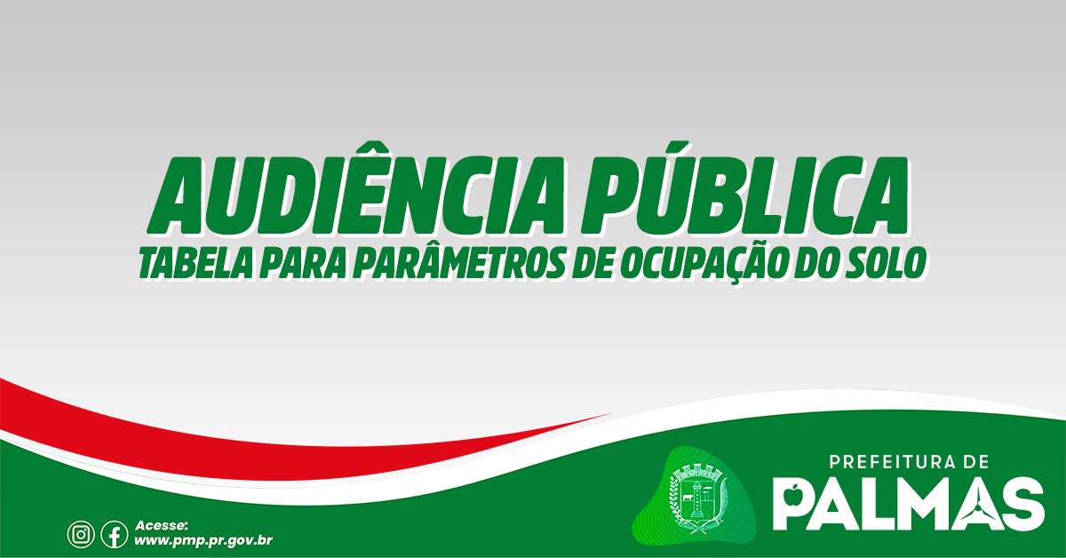 Prefeitura convoca Audiência Pública para discutir revisão da Tabela de Ocupação do Solo 