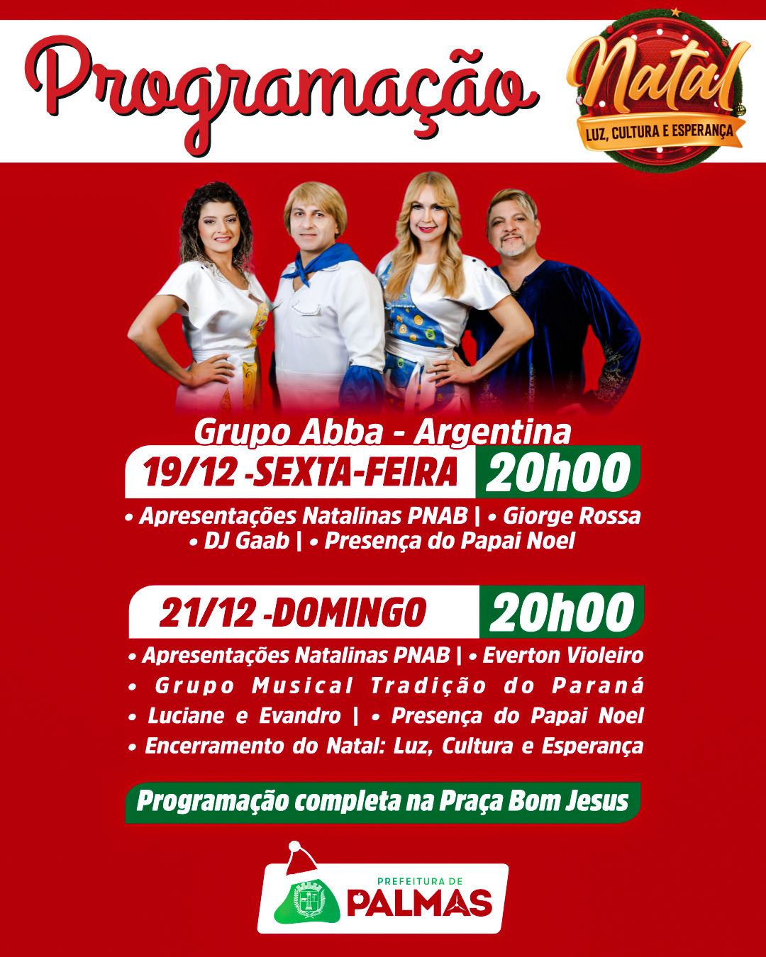 Natal Luz, Cultura e Esperança segue com grandes atrações em Palmas