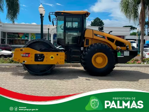 Palmas recebe novo rolo compactador e reforça infraestrutura do parque de máquinas 